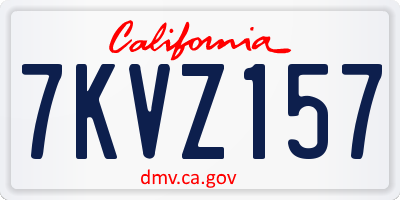 CA license plate 7KVZ157