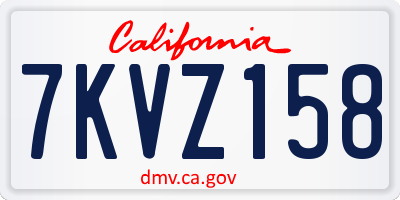 CA license plate 7KVZ158