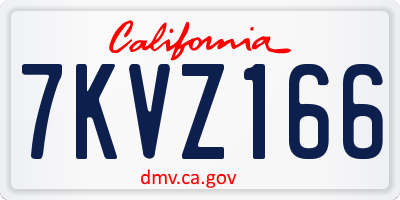 CA license plate 7KVZ166