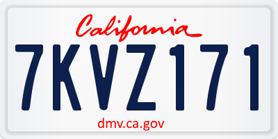 CA license plate 7KVZ171