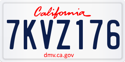 CA license plate 7KVZ176