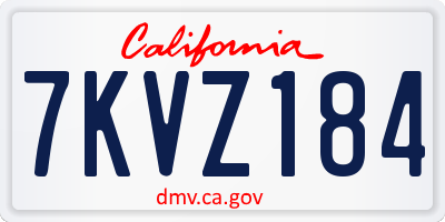 CA license plate 7KVZ184