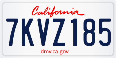 CA license plate 7KVZ185