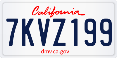CA license plate 7KVZ199
