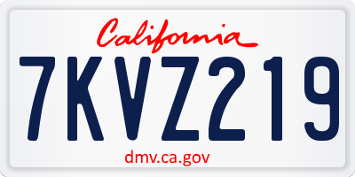 CA license plate 7KVZ219