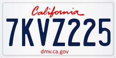 CA license plate 7KVZ225
