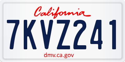 CA license plate 7KVZ241