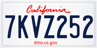 CA license plate 7KVZ252
