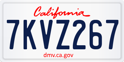 CA license plate 7KVZ267