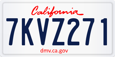 CA license plate 7KVZ271