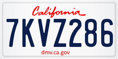 CA license plate 7KVZ286