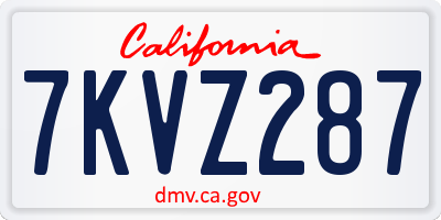 CA license plate 7KVZ287