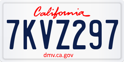 CA license plate 7KVZ297