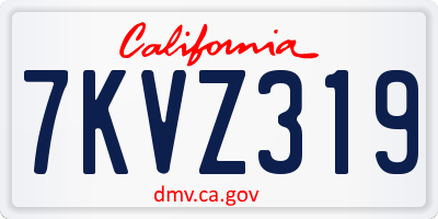 CA license plate 7KVZ319