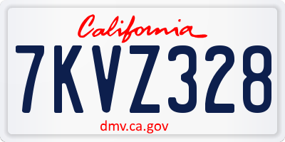 CA license plate 7KVZ328