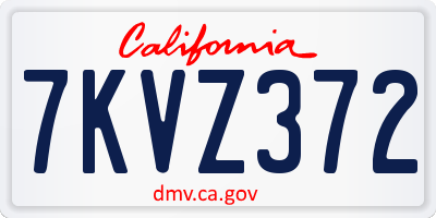 CA license plate 7KVZ372