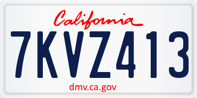 CA license plate 7KVZ413