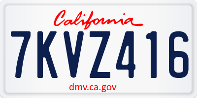 CA license plate 7KVZ416