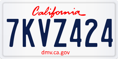 CA license plate 7KVZ424