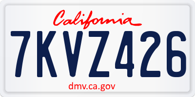 CA license plate 7KVZ426