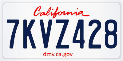 CA license plate 7KVZ428