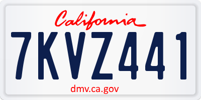 CA license plate 7KVZ441