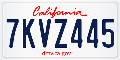 CA license plate 7KVZ445