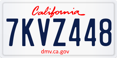 CA license plate 7KVZ448