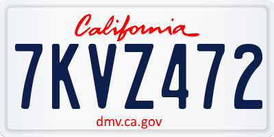 CA license plate 7KVZ472