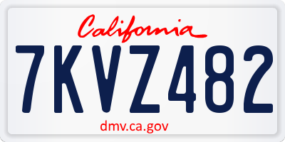 CA license plate 7KVZ482