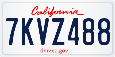 CA license plate 7KVZ488