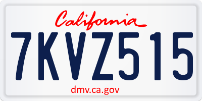 CA license plate 7KVZ515