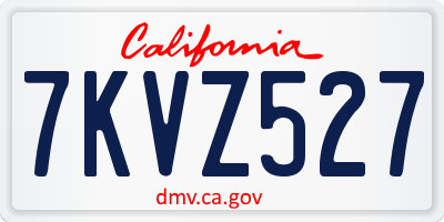 CA license plate 7KVZ527