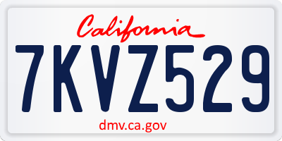 CA license plate 7KVZ529