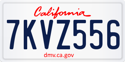 CA license plate 7KVZ556