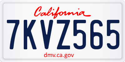 CA license plate 7KVZ565
