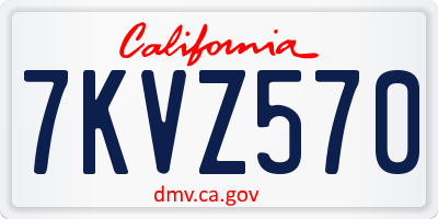 CA license plate 7KVZ570