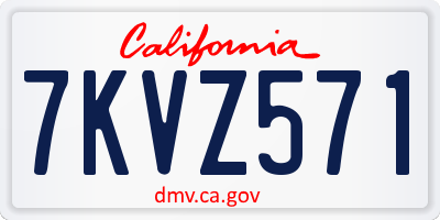 CA license plate 7KVZ571