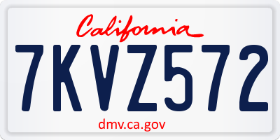 CA license plate 7KVZ572