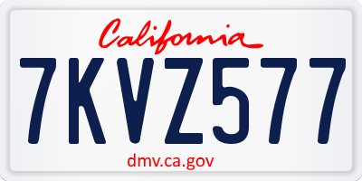 CA license plate 7KVZ577