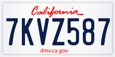 CA license plate 7KVZ587