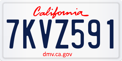 CA license plate 7KVZ591
