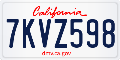 CA license plate 7KVZ598