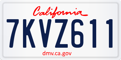 CA license plate 7KVZ611