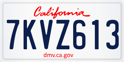CA license plate 7KVZ613