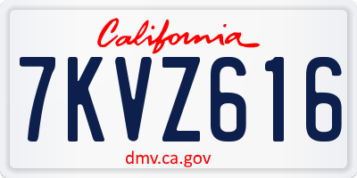 CA license plate 7KVZ616