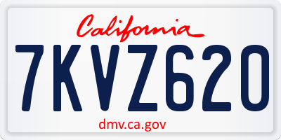 CA license plate 7KVZ620