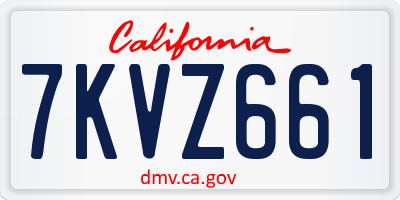 CA license plate 7KVZ661