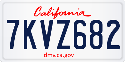 CA license plate 7KVZ682