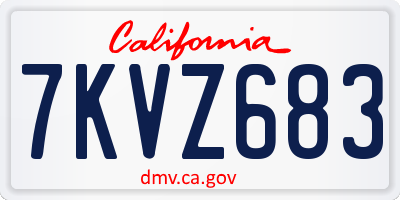 CA license plate 7KVZ683